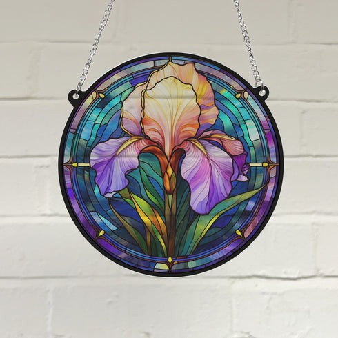 Iris Stained Glass Effect Suncatcher